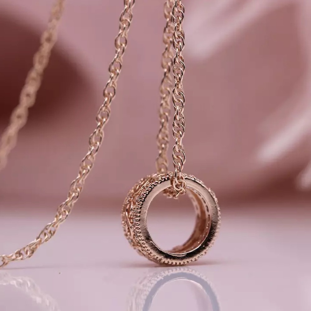 Rose Gold Plated CZ Necklace - Picture 2 of 6